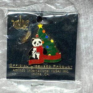 Ariko Merry Christmas Panda Bear Enamel Lapel Pin 2001